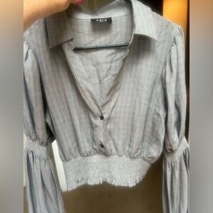 Adorable Vici plaid long sleeve top